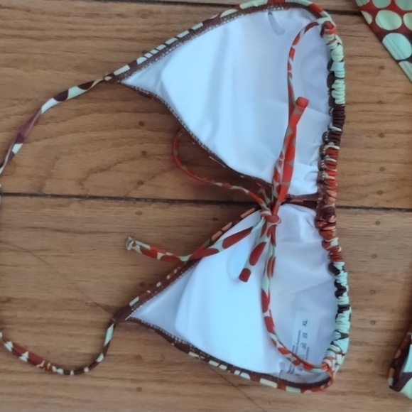 NWOT Shein psychedelic bikini with ruched skirt and head scarf Sz XL 3 PIECES! - Picture 15 of 16